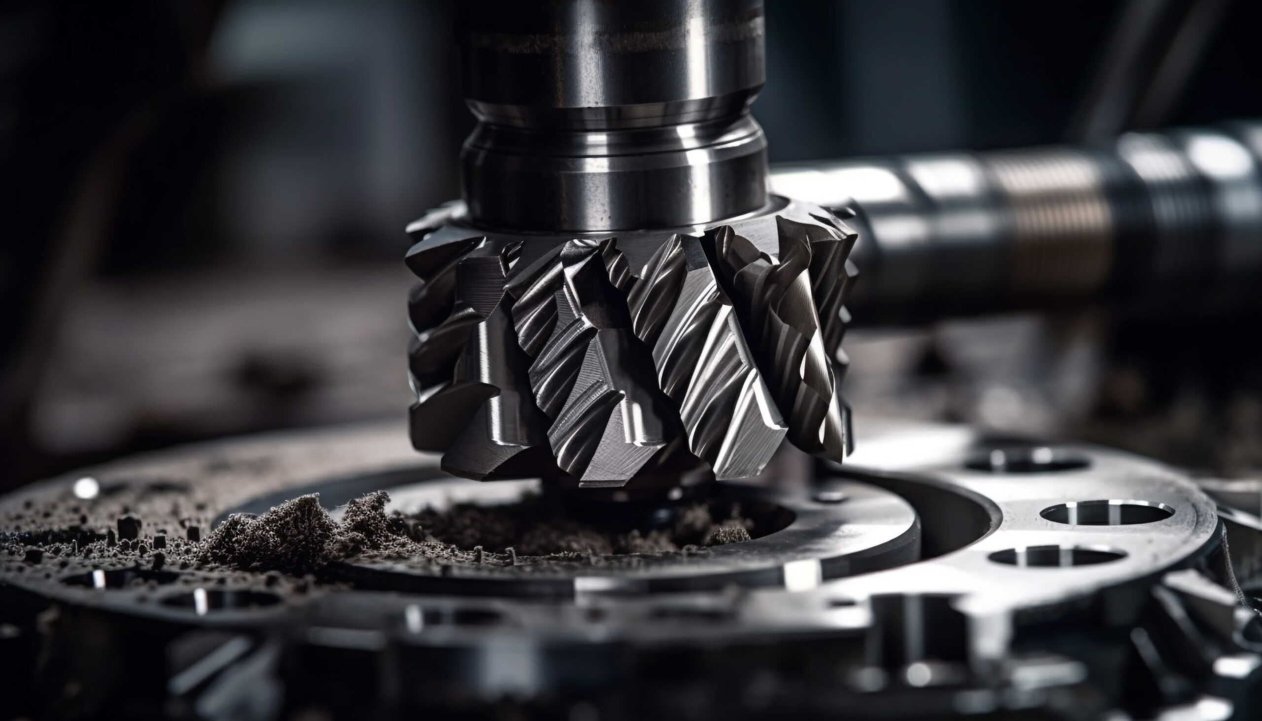 Metal worker turning wheel on old lathe generated by artificial intelligence